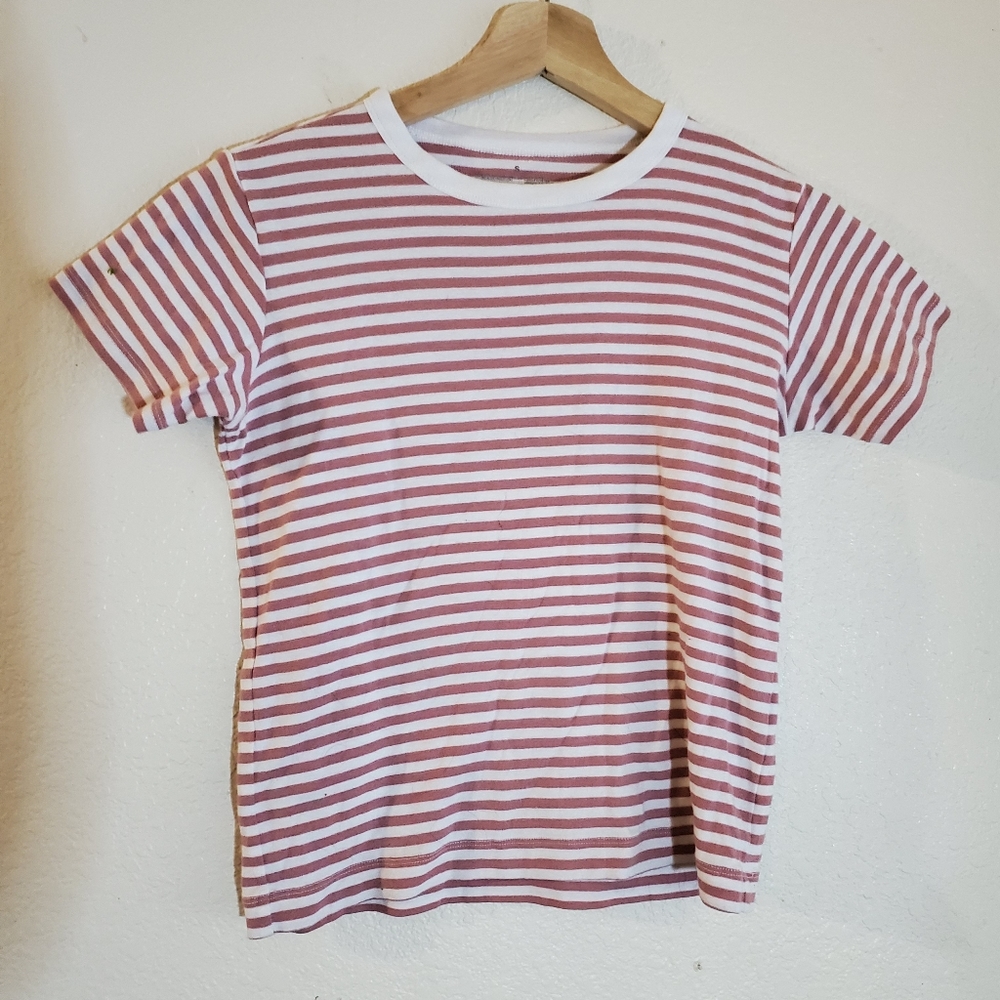 Pastel red striped shirt